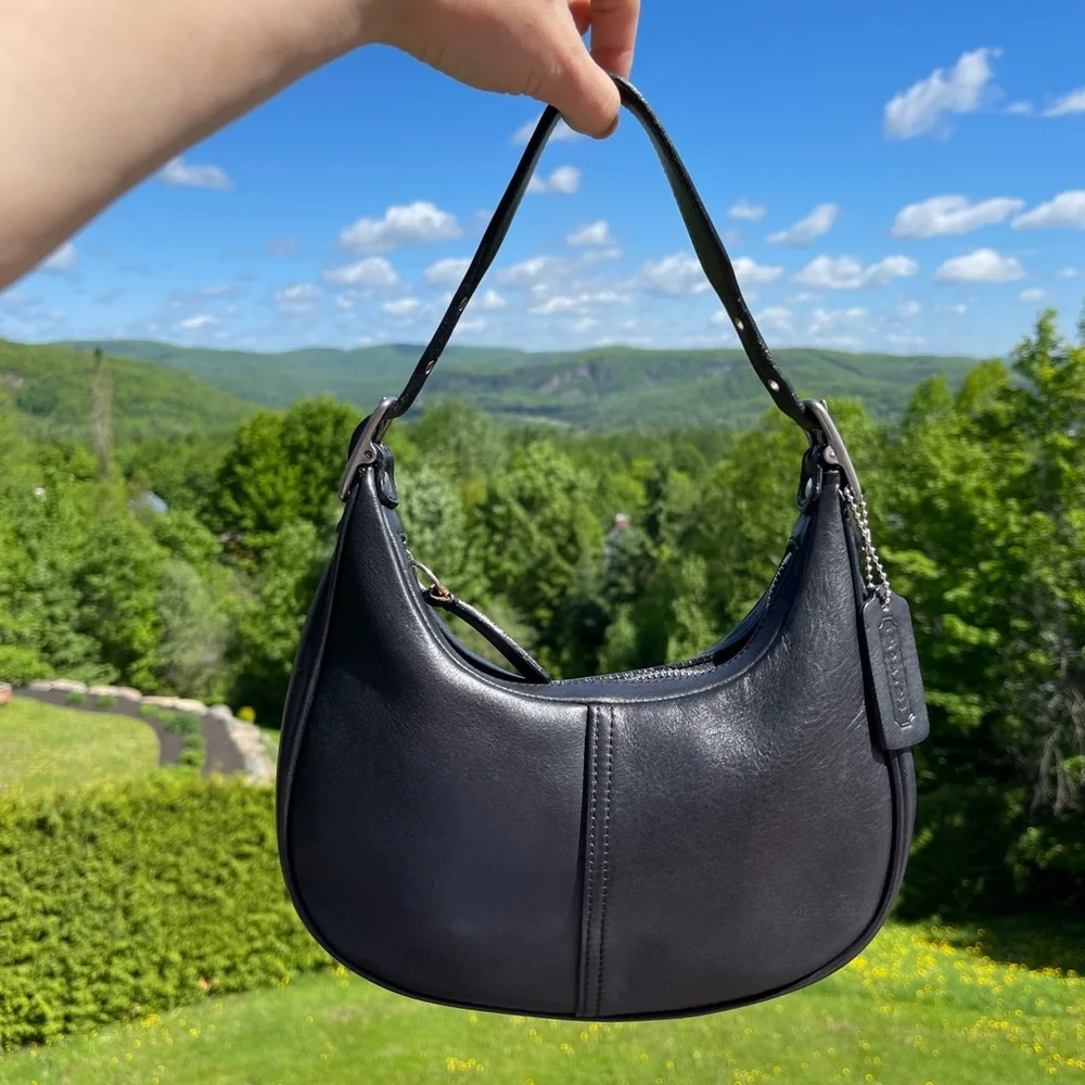 SOLD 🔴 Coach bag zoe 9593 black leather bag vintage RARE shoulder bag - Picture 17 of 17